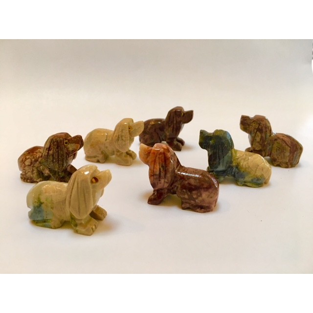 Soapstone Carving Dog various colours